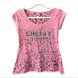 DKNY Pink Babydoll T-Shirt | Size: Small